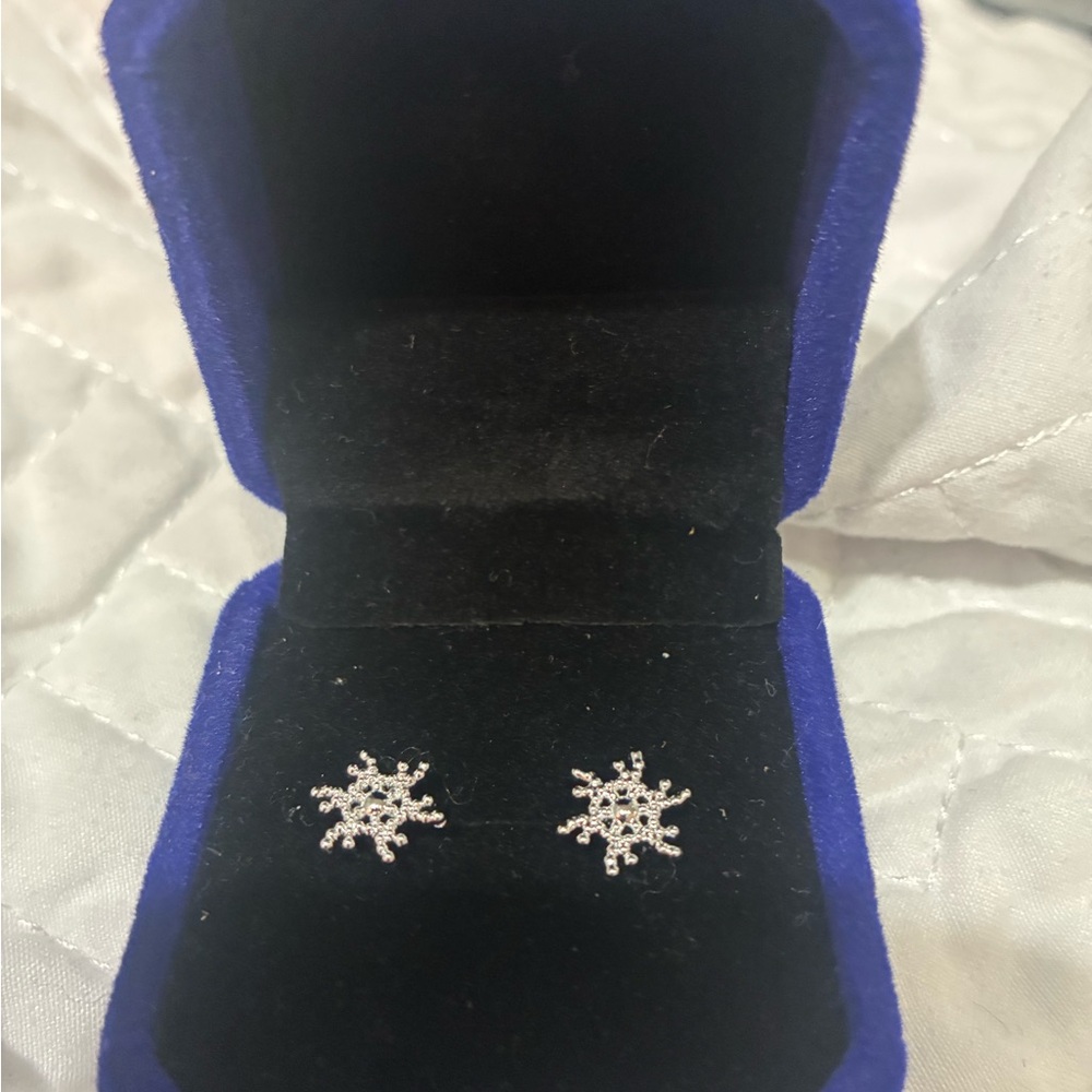 Elegant Silver Snowflake Earrings